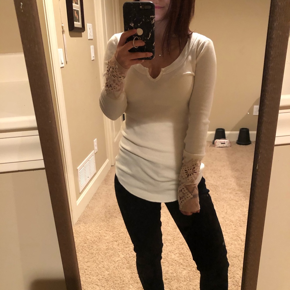 Free People Waffle Knit Cozy Top✨